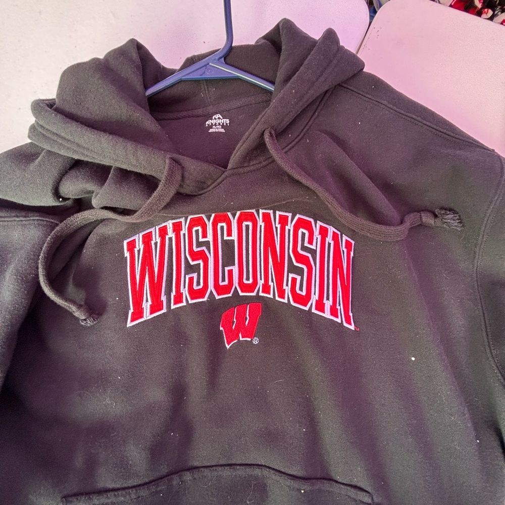 Black Wisconsin Hoodie!!